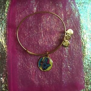 Alex and Ani Britto Hamsa bangle like new condition shiny gold tone